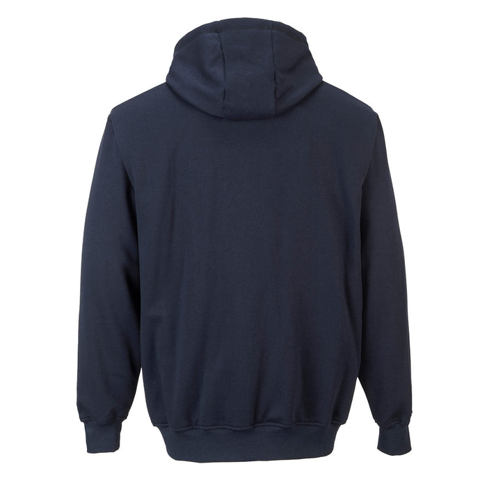 PortWest Flame Resistant Zipper Front Hooded Sweatshirt - NAVY (UFR81)