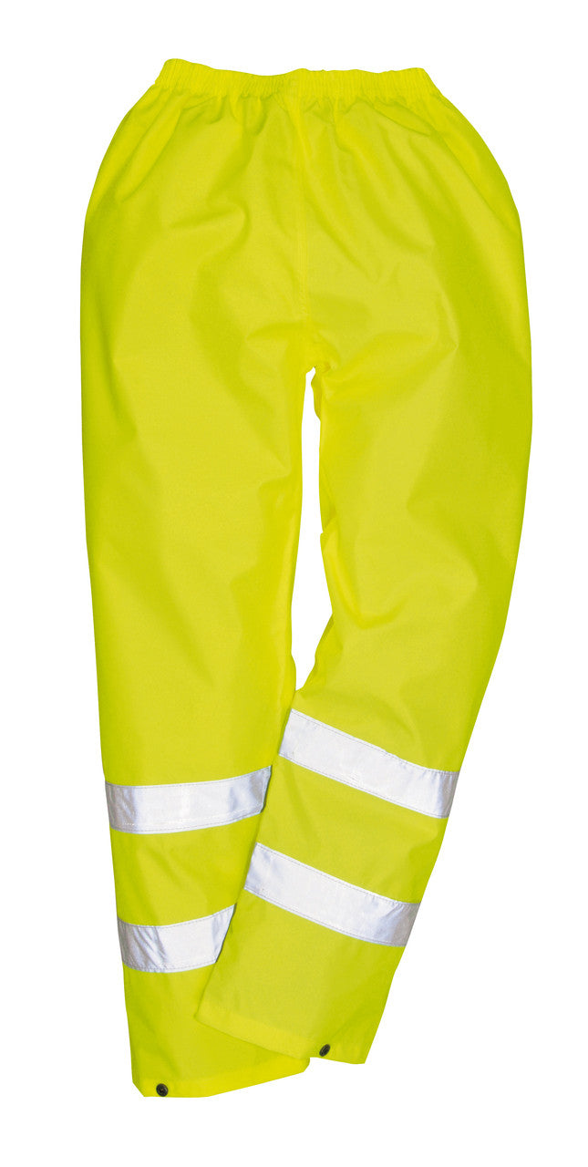 Portwest Hi-Vis Rain Pant: Front View Yellow
