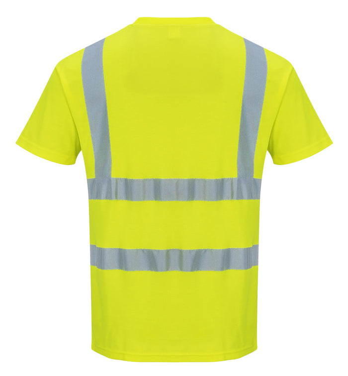 Portwest Hi-Vis T-Shirt - SET OF TWO-S478: Back View Yellow