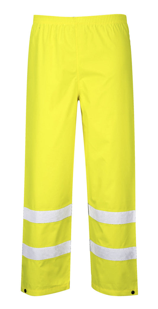 Portwest Hi-Vis Traffic Pants - SET OF TWO: Front View Yellow