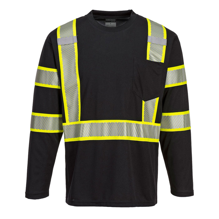 PortWest Iona Plus Long Sleeve T-Shirt - BLACK (S346)