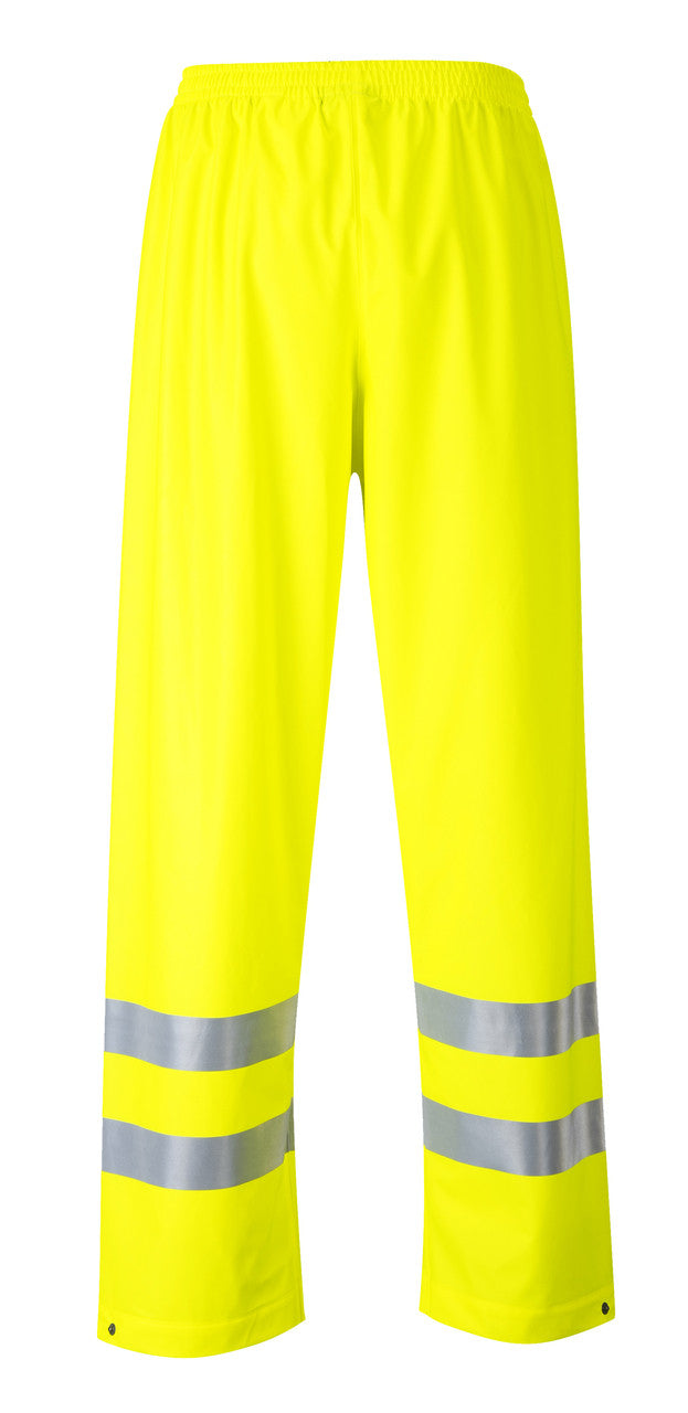 Portwest Sealtex Flame Hi-Vis Pants: Front View Yellow