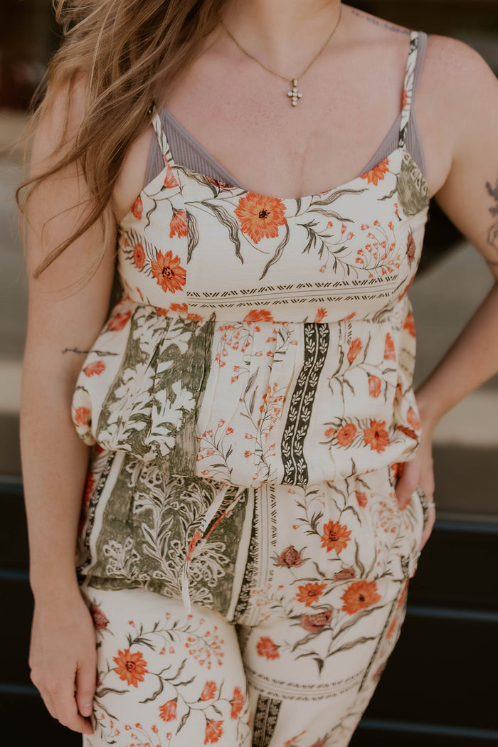 Prairie Bloom Peplum Tank Top