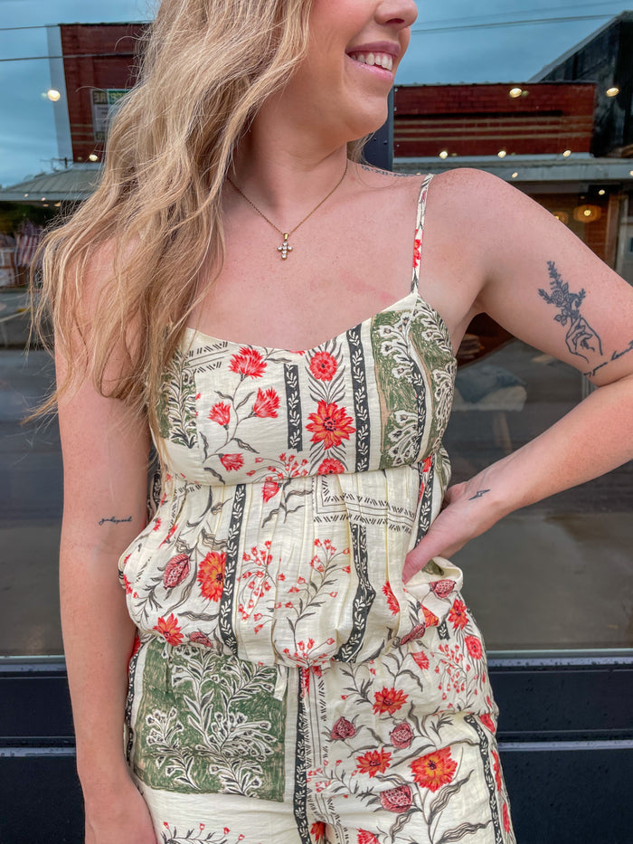Prairie Bloom Peplum Tank Top