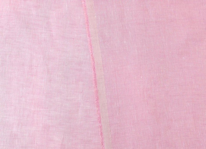 Premium 100% Linen Chambray Fabric - Medium-Light Weight, Plain Weave 7800 7801 - The Linen Lab - Pink
