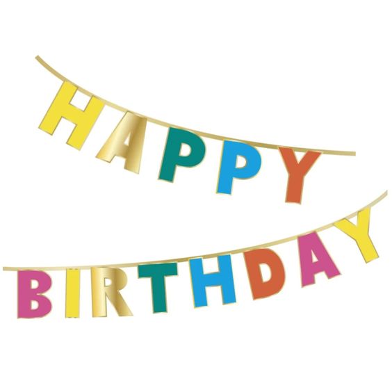 Rainbow Bright Happy Birthday Garland