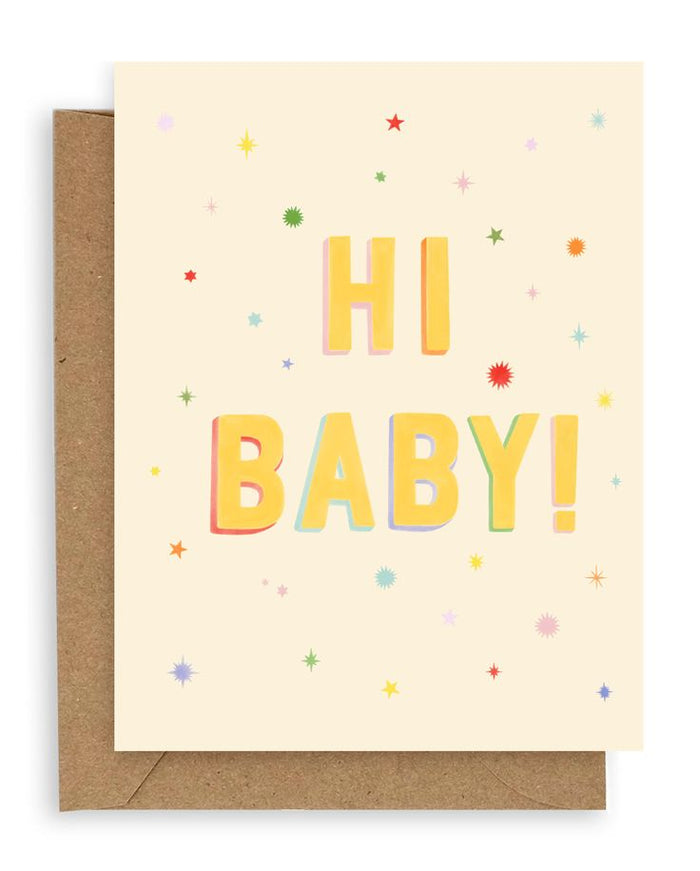 Rainbow Stars Baby Card