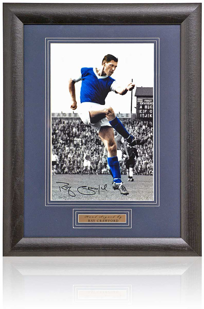 Ray Crawford Ipswich Town Legend Hand Signed Photograph 15x19in Framed + COA
