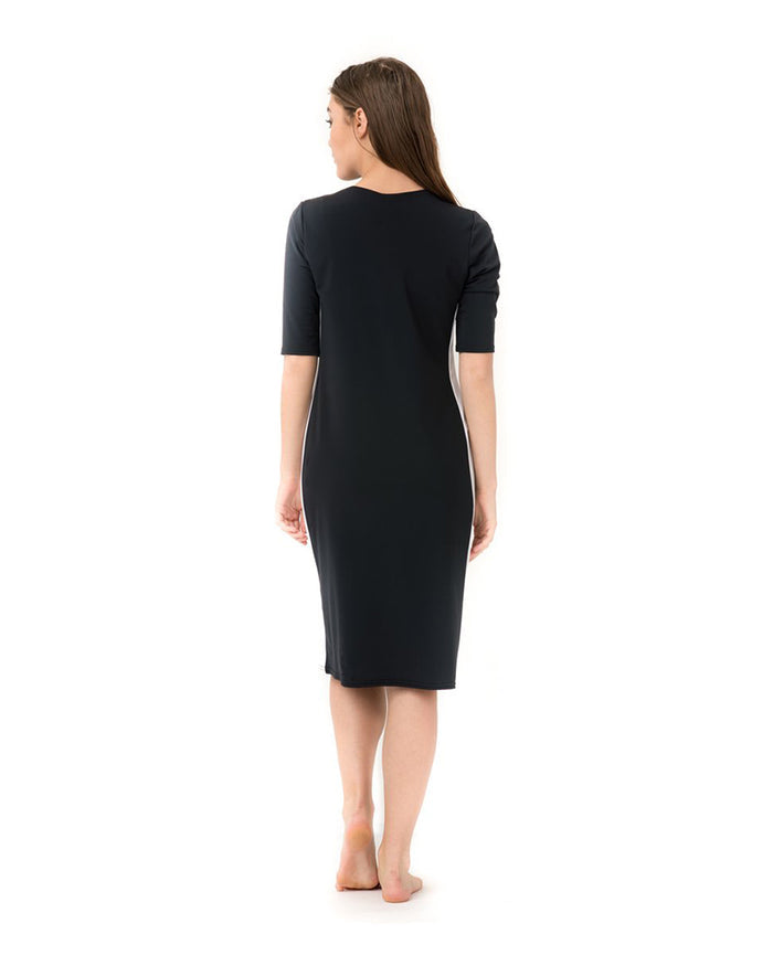 Undercover Waterwear RD-BK Black Racer Stripe Swim Dress myselflingerie.com