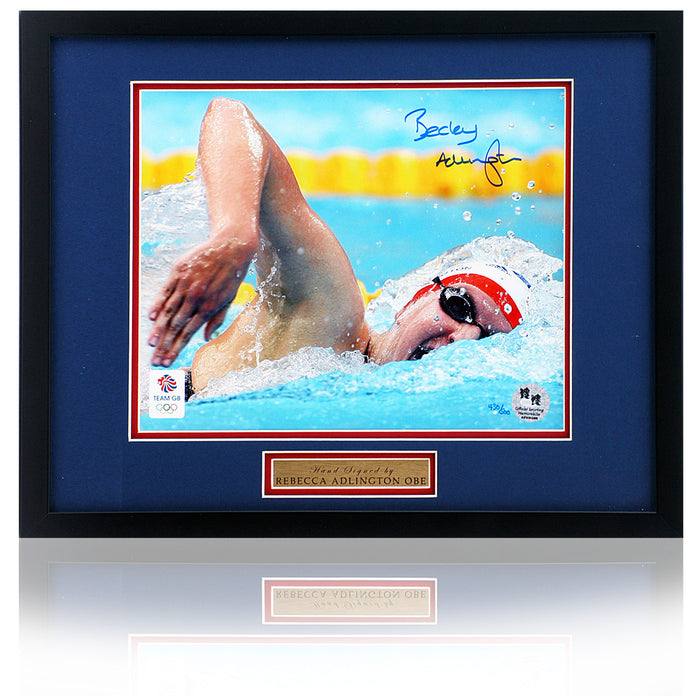 Rebecca Adlington Hand Signed Team GB Official Olympics Photograph 11x14" Framed