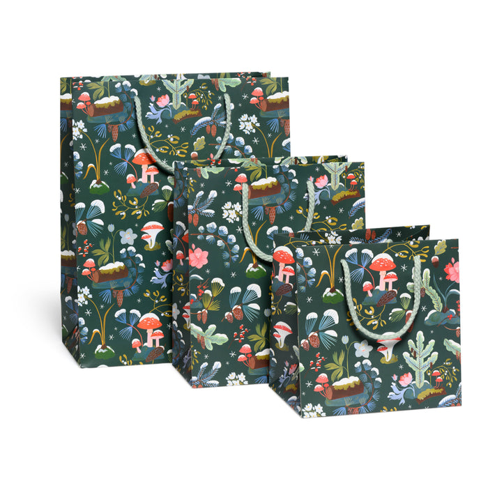 Red Cap Cards - Holiday Moss gift bags: Large