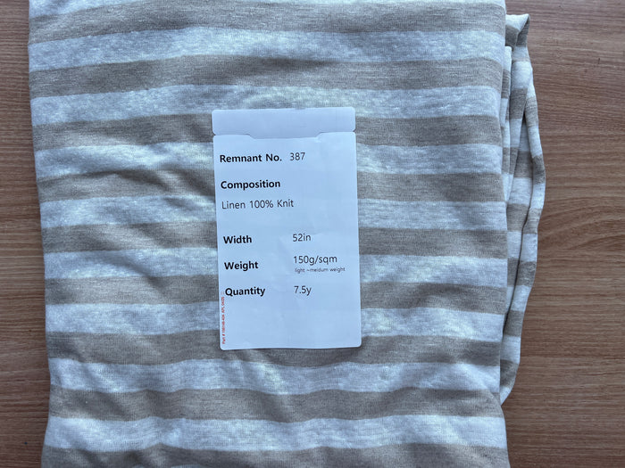 Remnant Fabric #387 - Linen 100% Knit - 7.5y