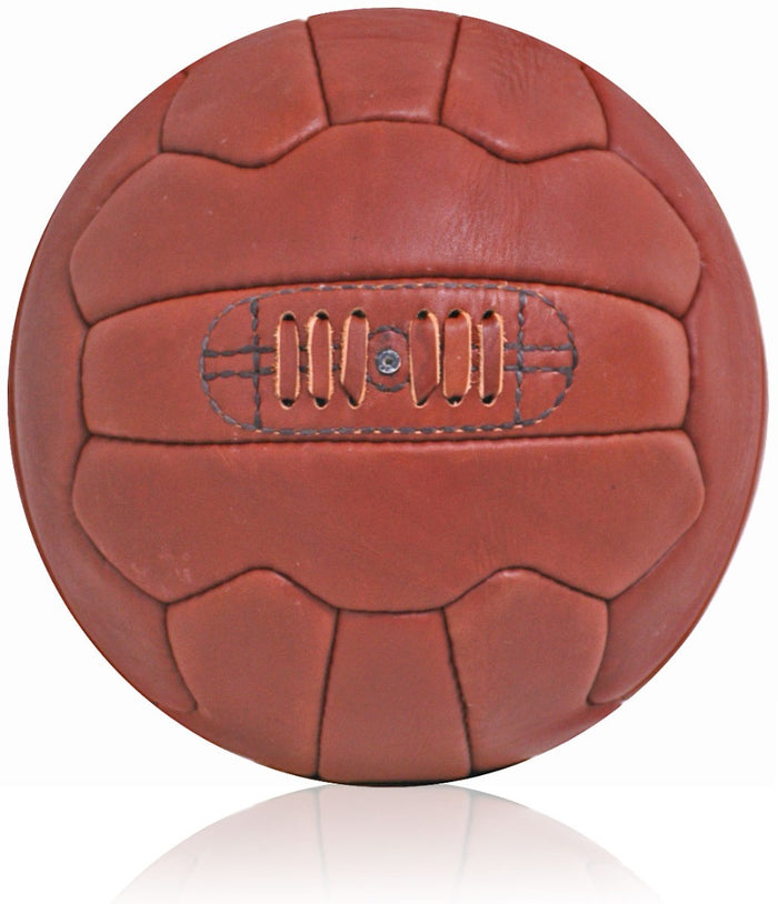 Retro Football 1930's era 18 Panel Hand Stitched Size 5 Light Brown Leather Ball New Unbranded