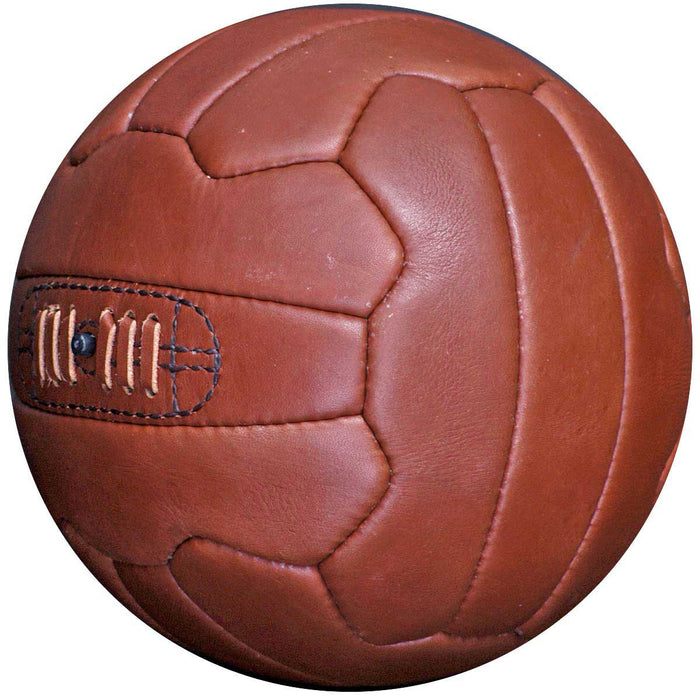 Retro Football 1930's era 18 Panel Hand Stitched Size 5 Light Brown Leather Ball New Unbranded
