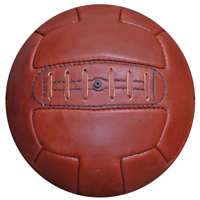 Retro Football 1930's era T Bar Hand Stitched Size 5 Brown Leather Ball New Unbranded