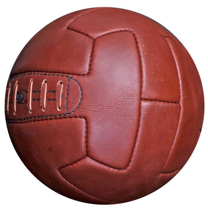 Retro Football 1930's era T Bar Hand Stitched Size 5 Brown Leather Ball New Unbranded