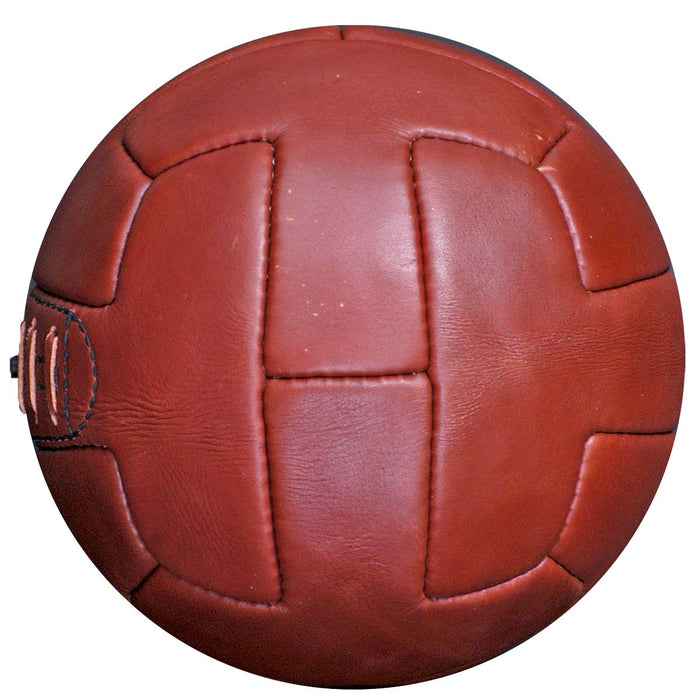 Retro Football 1930's era T Bar Hand Stitched Size 5 Brown Leather Ball New Unbranded