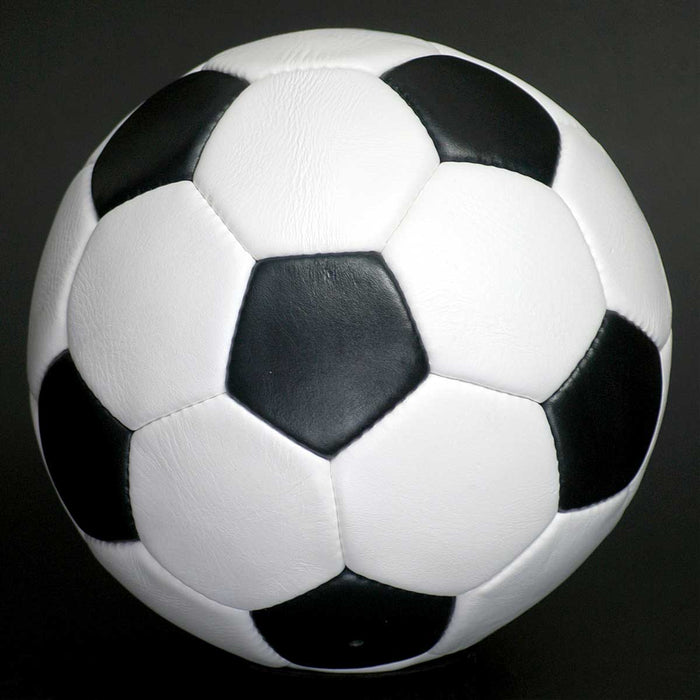 Retro Football 1970s era 32 Panel Size 5 Black & White Leather Ball New Unbranded