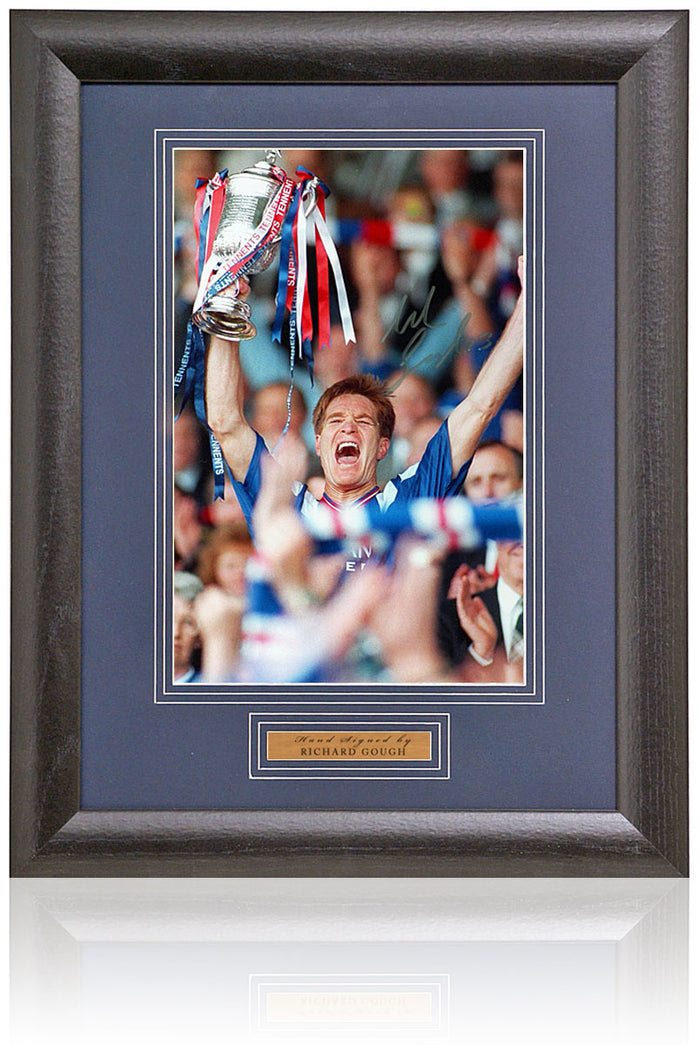 Richard Gough Rangers Legend Hand Signed Photograph 15x19" Framed
