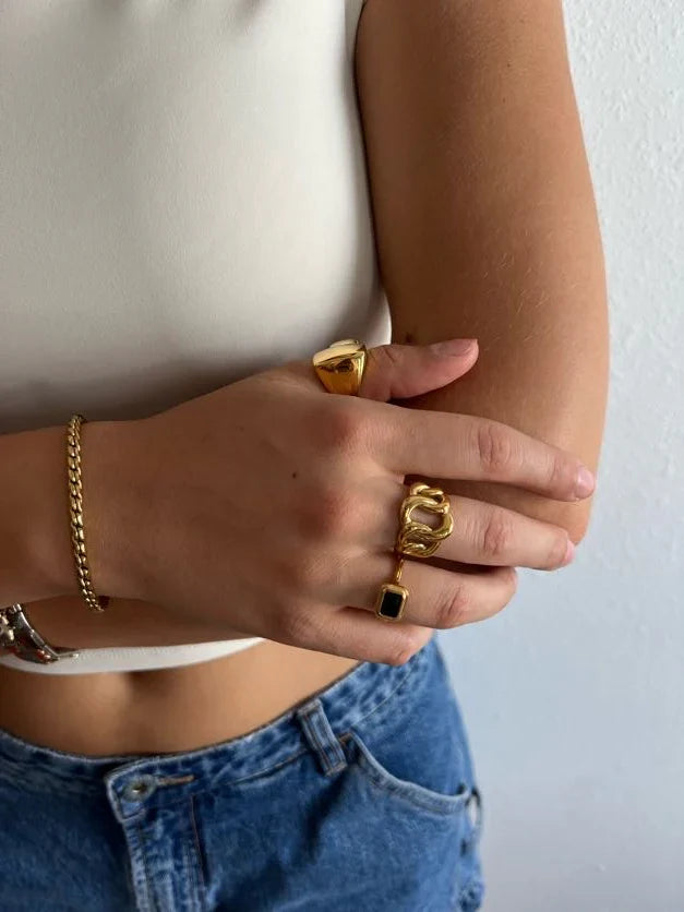 Rosie Cuban Chain Ring- Beljoy
