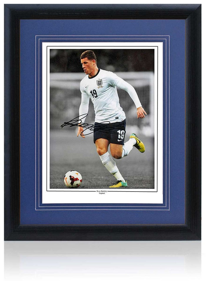 Ross Barkley Hand Signed England Photograph 23x19" Framed