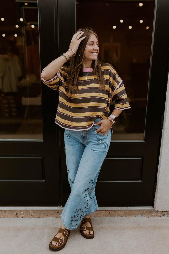 Rustic Rose Striped Top