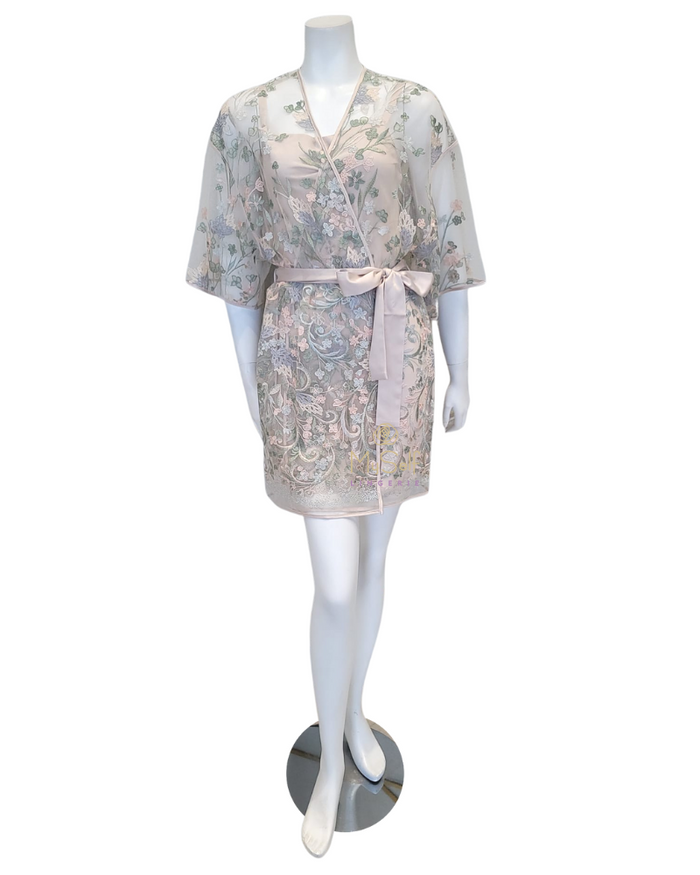 Rya Collection 564 Champagne Iris Embroidered Cover Up MYSELFLINGERIE.COM