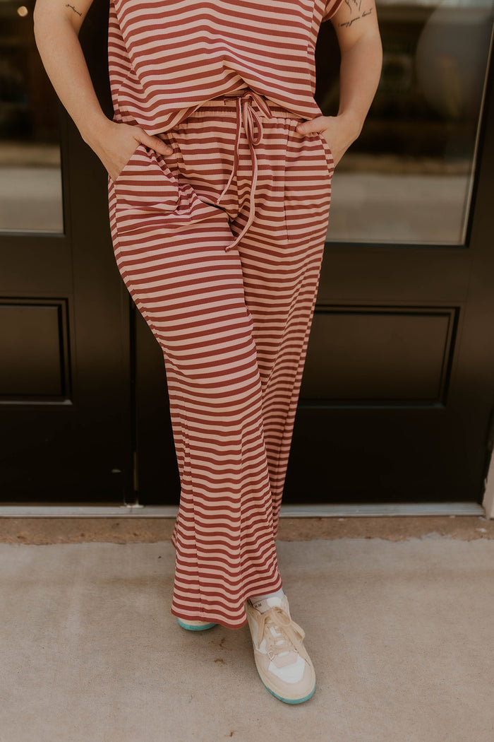 Sandbar Striped Set- Mauve