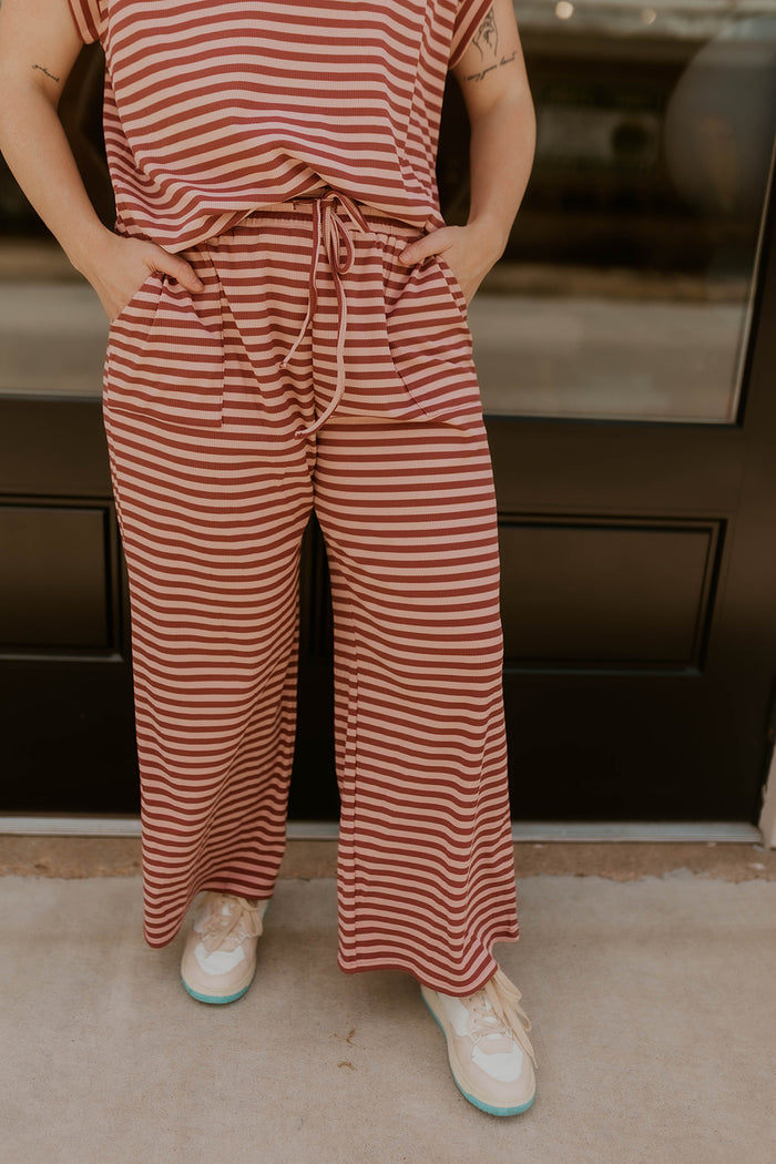 Sandbar Striped Set- Mauve