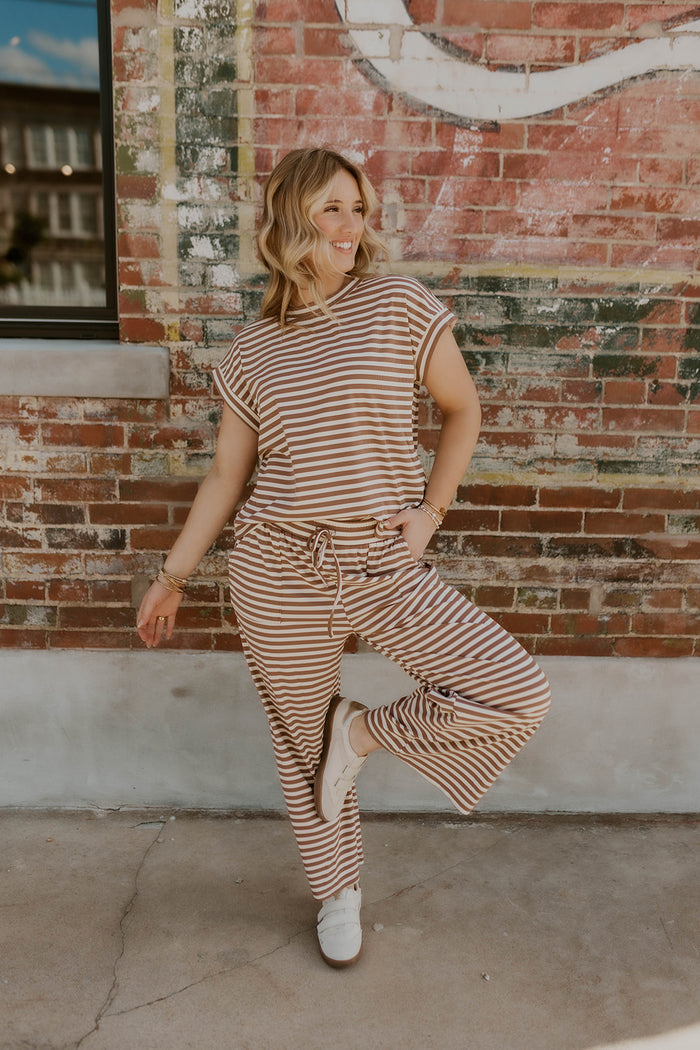 Sandbar Striped Set- Taupe