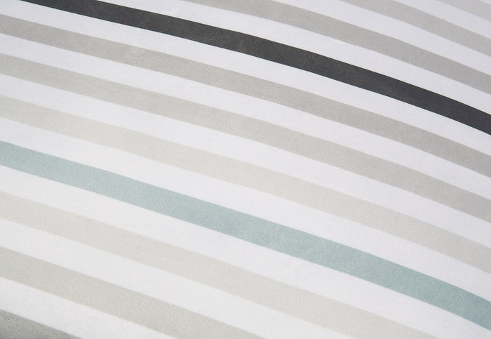 Seaside Boxy Bed in Sea Glass close up of stripe pattern