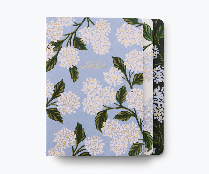 Set of 3 Hydrangea Notebooks