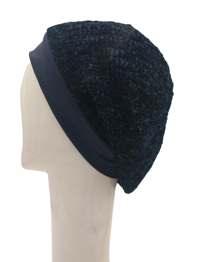 SG SG82-WL-NVY Solid Navy Lined Chenille with Band myselflingerie.com
