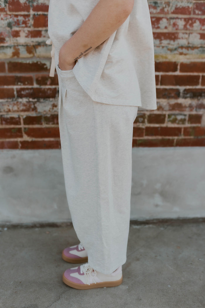 Short Sleeve Mineral Wash Set- Heather Grey
