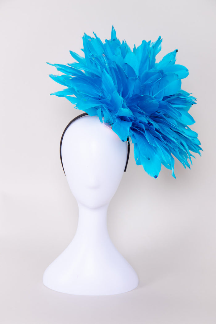 Show Stopper Fascinator - Turquoise - FINAL SALE