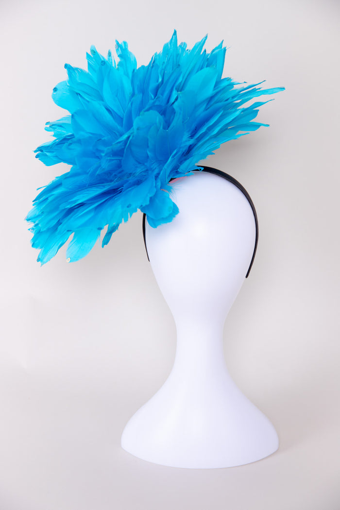 Show Stopper Fascinator - Turquoise - FINAL SALE