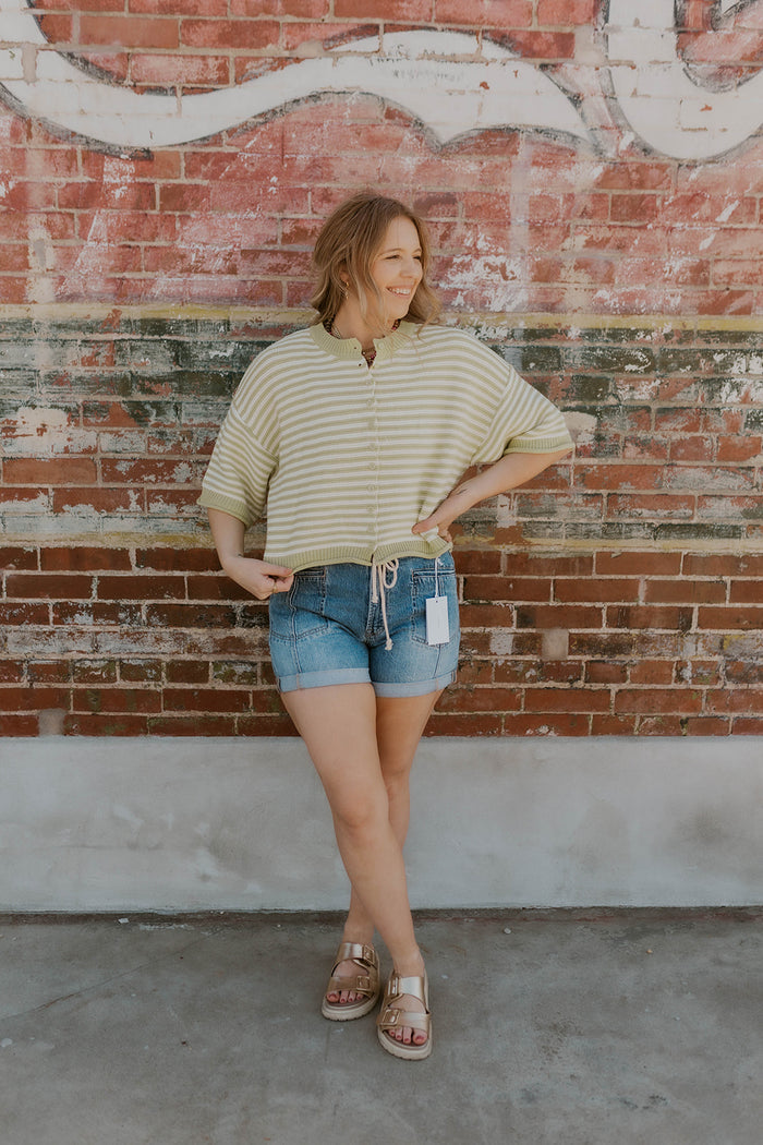 Sienna High Rise Drawstring Shorts- Vervet