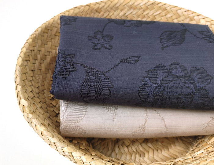 Silky Floral Jacquard Fabric - Tencel Rayon Cotton, Light & Soft 3505 2807 2088