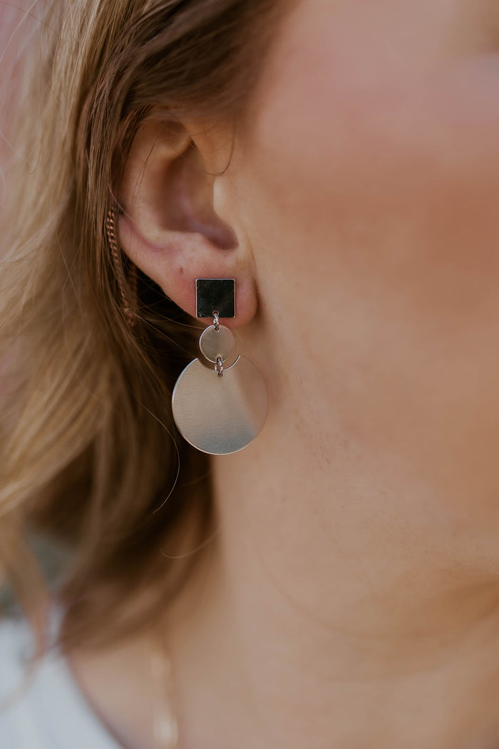 Silver Tiered Earrings