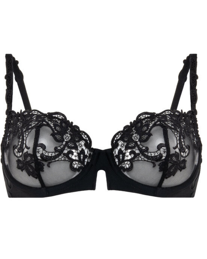 Simone Perele 15C330 Black Saga Demi Underwire Bra MYSELFLINGERIE.COM