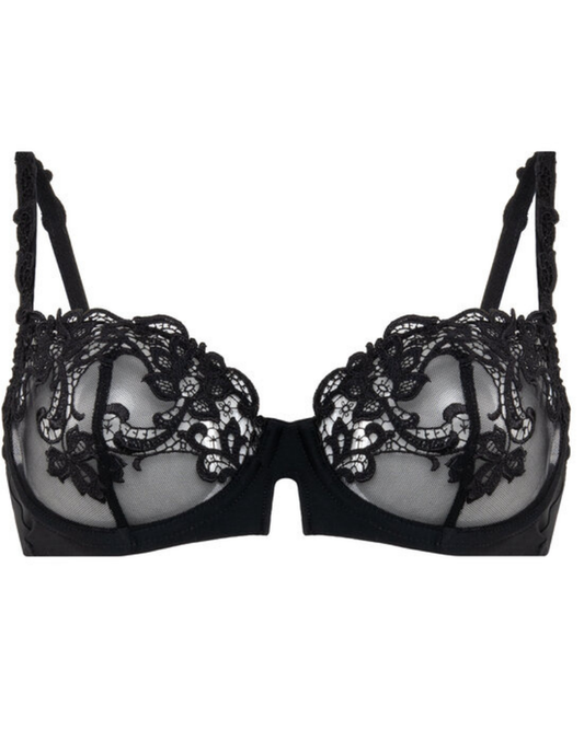 Simone Perele 15C330 Black Saga Demi Underwire Bra MYSELFLINGERIE.COM