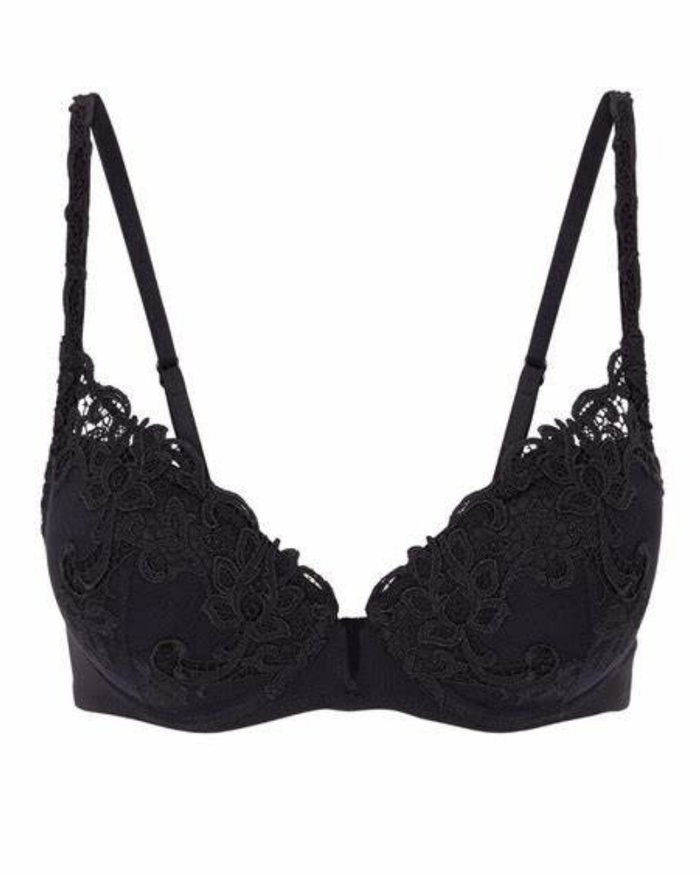 Simone Perele 15C340 Black Saga Push Up Underwire Bra MYSELFINGERIE.COM