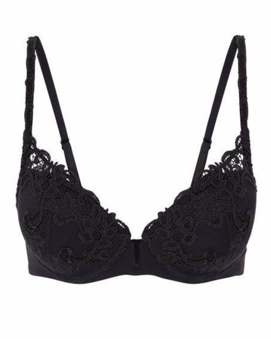 Simone Perele 15C340 Black Saga Push Up Underwire Bra MYSELFINGERIE.COM