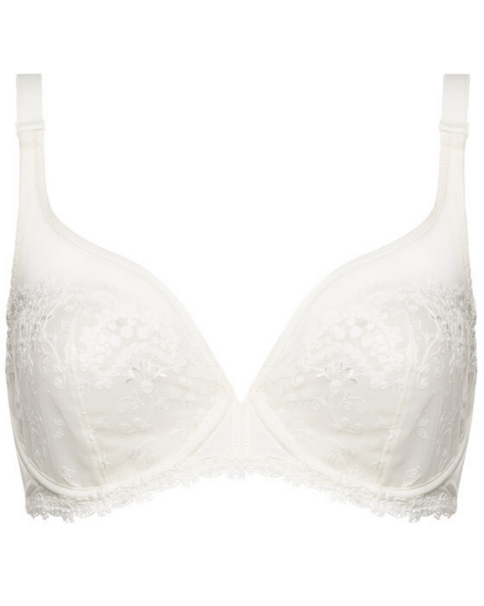 Simone Perele 12B319 Ivory Wish Sheer Plunge Underwire Bra myselflingerie.com
