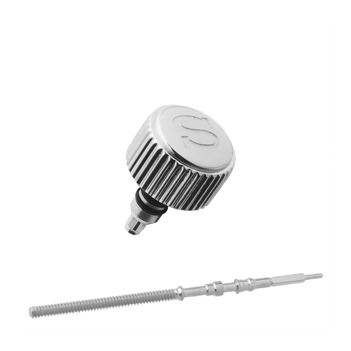 SKX Crown: Polished Finish for SKX007/SKX009 movement upgrade. Compatible with the following movements: 7S26, NH35, NH36, NH35a, NH36a, NE15, 4R36, and 6R15