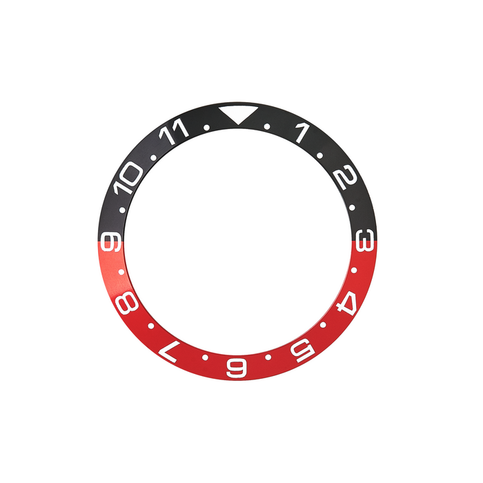 SKX Aluminium Bezel Insert: Dual Time style Black/Red (Coke) for SKX007 SKX009