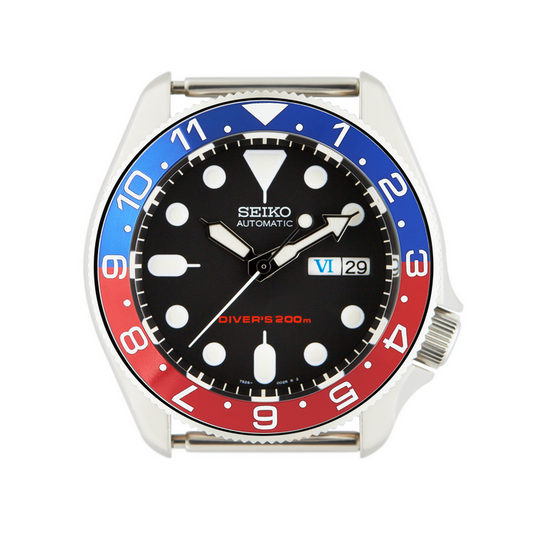 SKX Aluminium Bezel Insert: Dual Time style Blue/Red (Pepsi) SKX007 SKX009