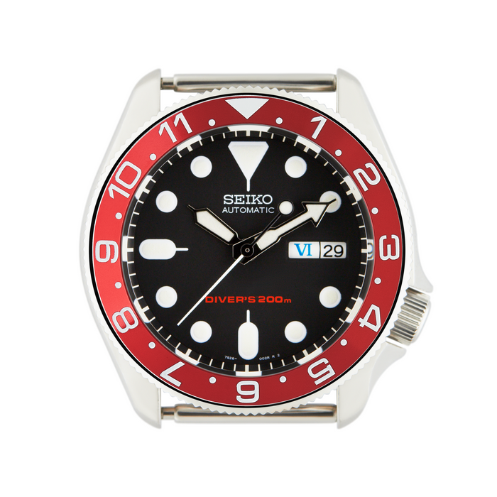 SKX Aluminium Bezel Insert: Dual Time style Red SKX007 SKX009