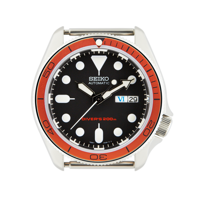 SKX Aluminium Bezel Insert: PO Style Orange Planet Ocean for SKX007/SKX009