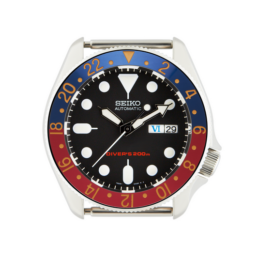SKX007/SRPD Aluminium Bezel Insert: Vintage GMT Style Pepsi